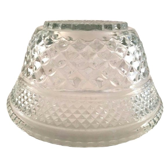 Vintage Anchor Hocking Bowl Clear Glass Wexford Punch Bowl Stand 9.5" x 5" - Picture 4 of 5